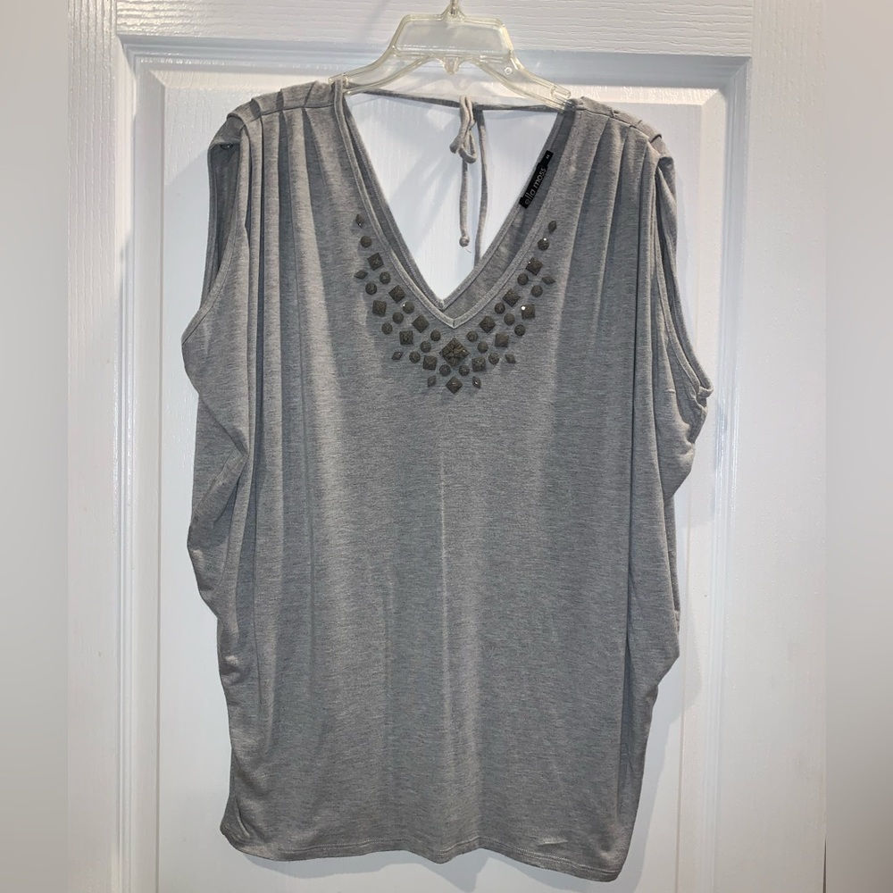 ELLA MOSS Stone bead tie back oversized top women’s shirts size medium
